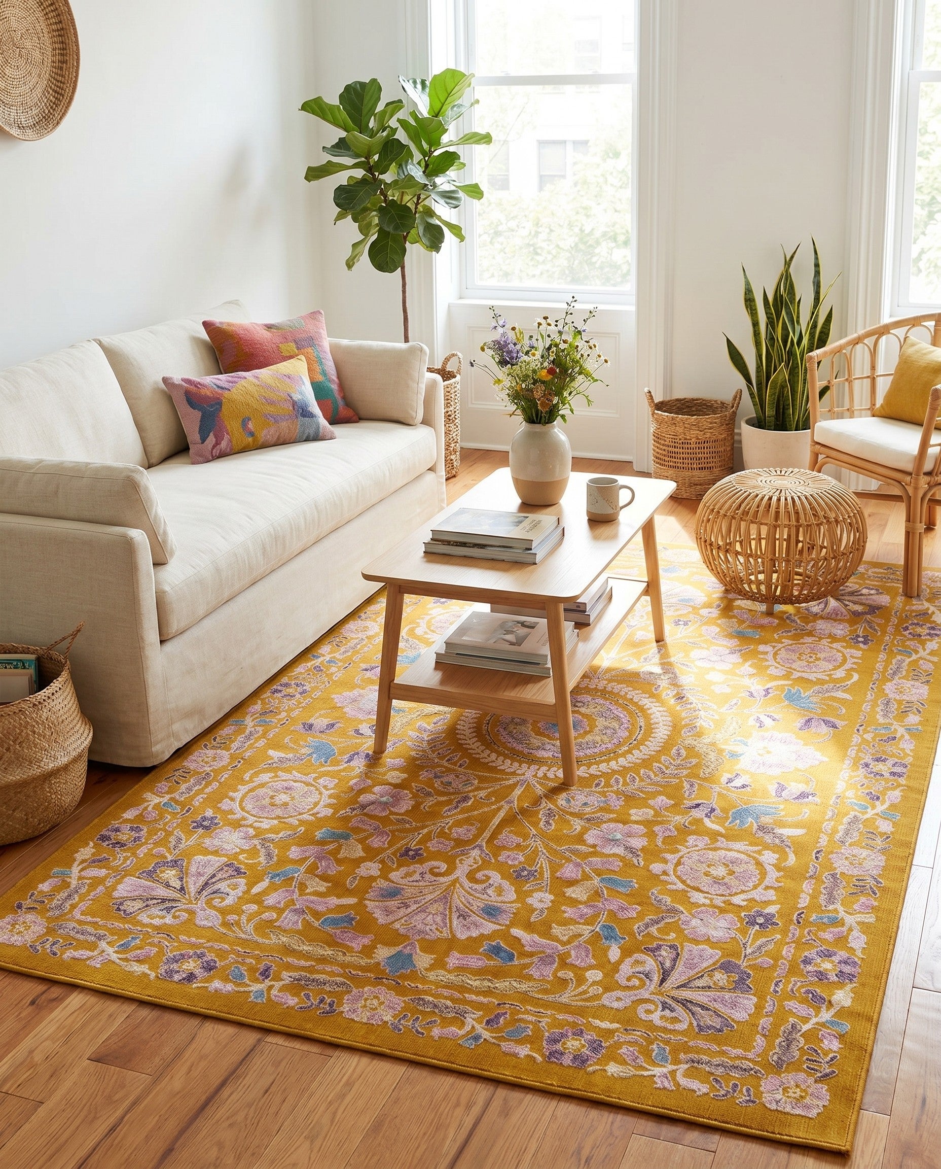 Yellow Gold Blossom Rug