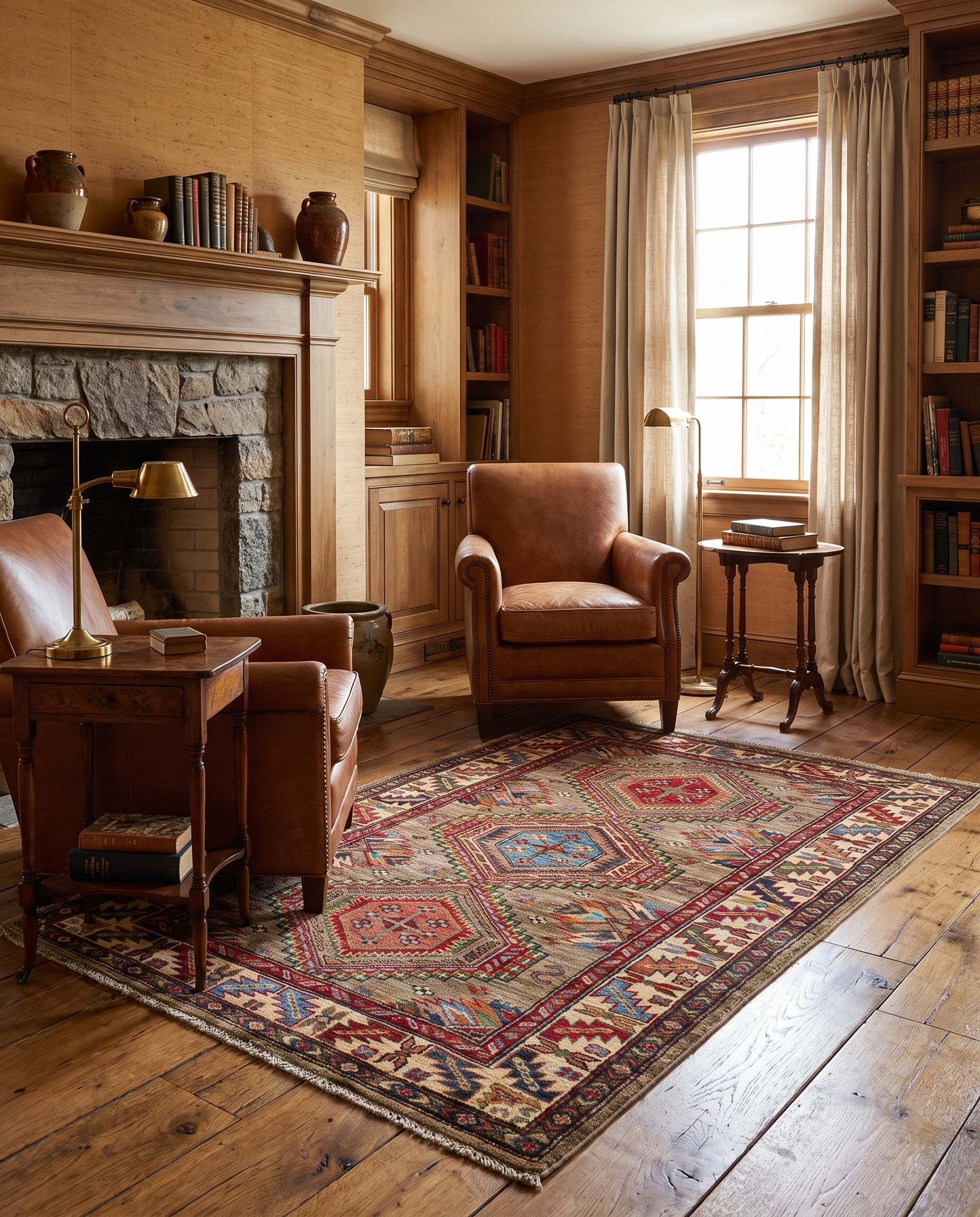 3' 5 x 5' 2 Hand Knotted Kazak Rug
