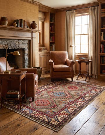 3' 5 x 5' 2 Hand Knotted Kazak Rug