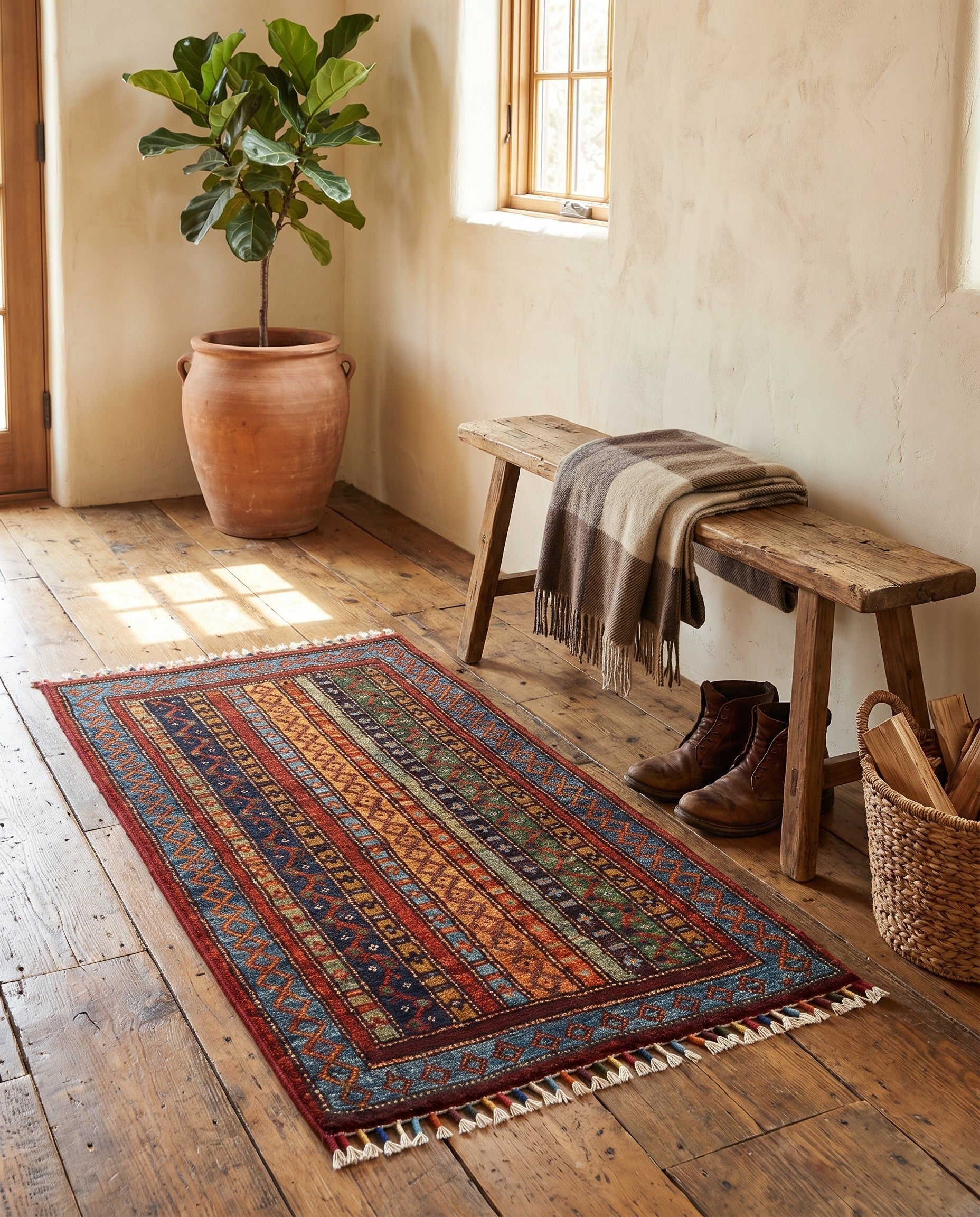 1' 10 x 3' 3 Hand Knotted Kazak Rug