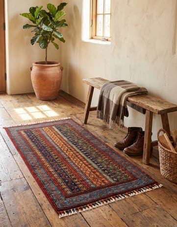 1' 10 x 3' 3 Hand Knotted Kazak Rug