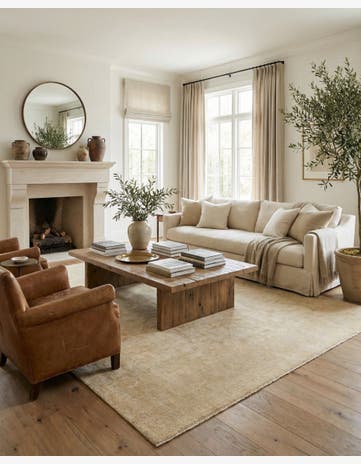 8' 1 x 9' 9 Hand Knotted Oushak Wool Rug