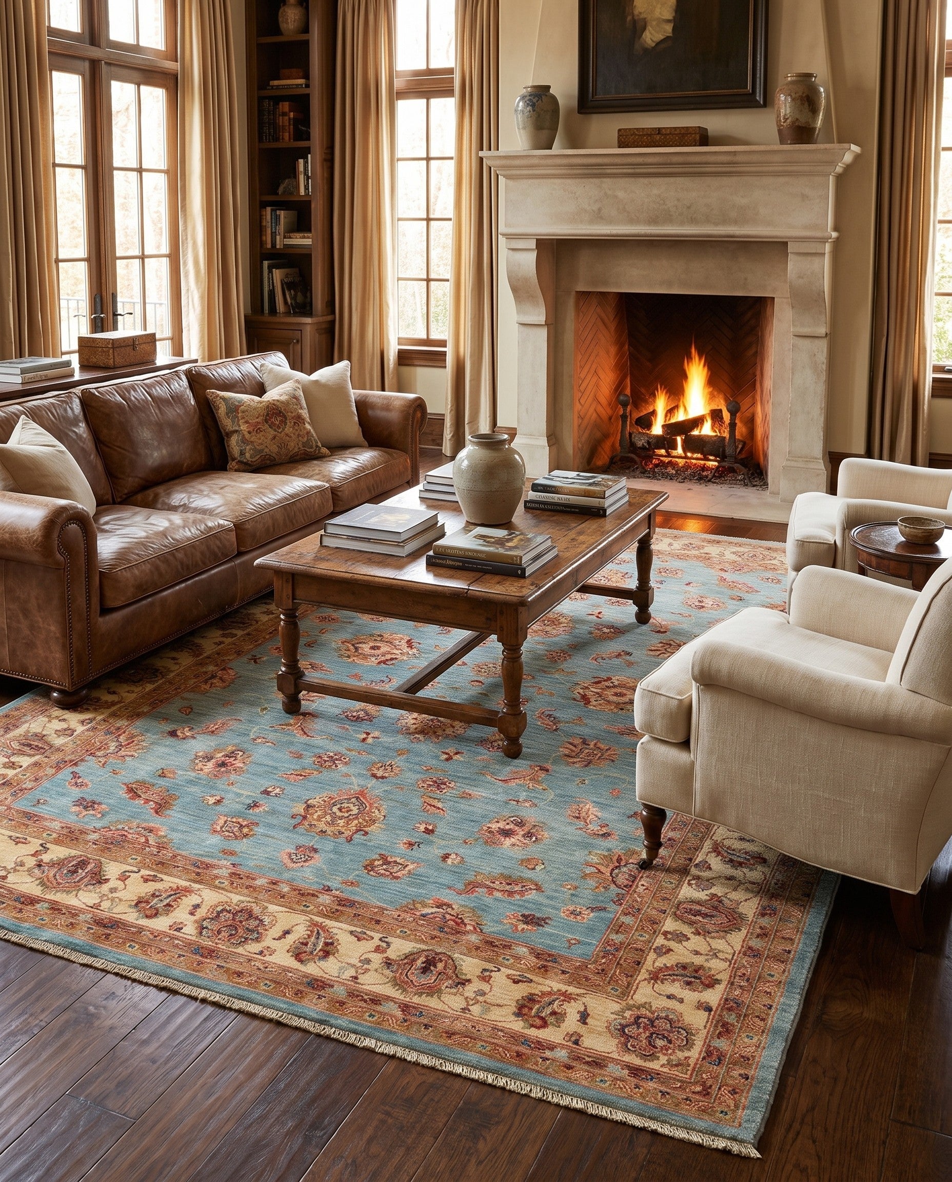 6' 9 x 9' 10 Hand Knotted Ziegler Rug
