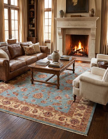 6' 9 x 9' 10 Hand Knotted Ziegler Rug