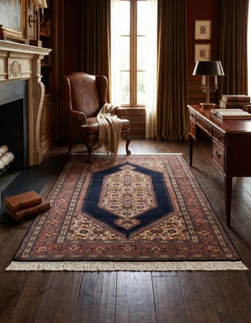 4' 1 x 6' 2 Hand Knotted Lahour Oriental Wool Rug