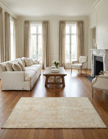 4' 1 x 6' 2 Hand Knotted Oushak Wool Rug
