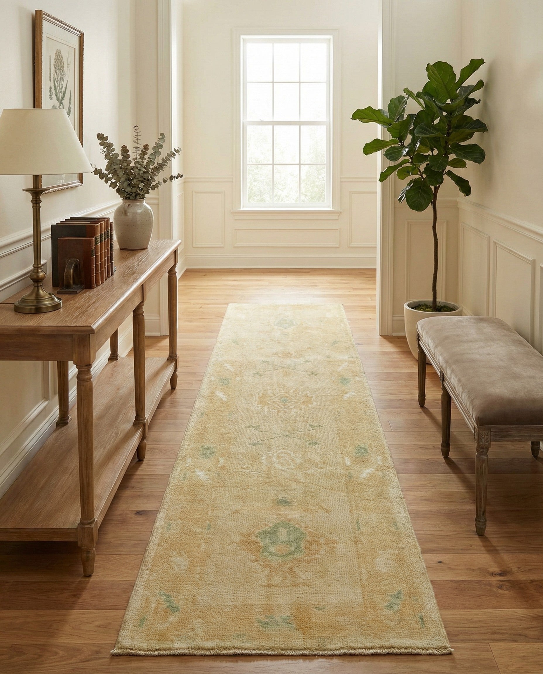 2' 8 x 10' 2 Hand Knotted Oushak Wool Runner Rug