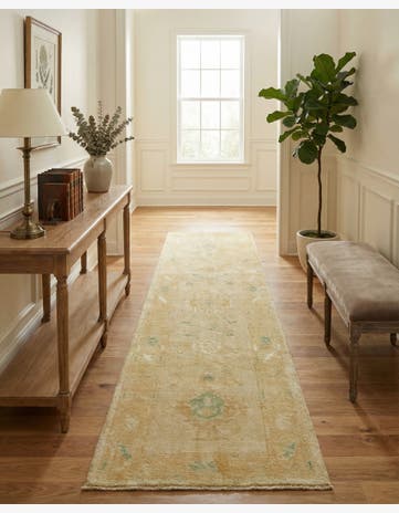 2' 8 x 10' 2 Hand Knotted Oushak Wool Runner Rug