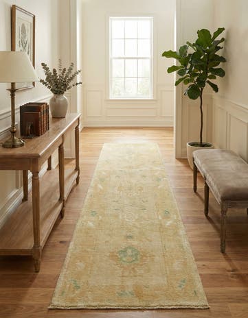 2' 8 x 10' 2 Hand Knotted Oushak Wool Runner Rug