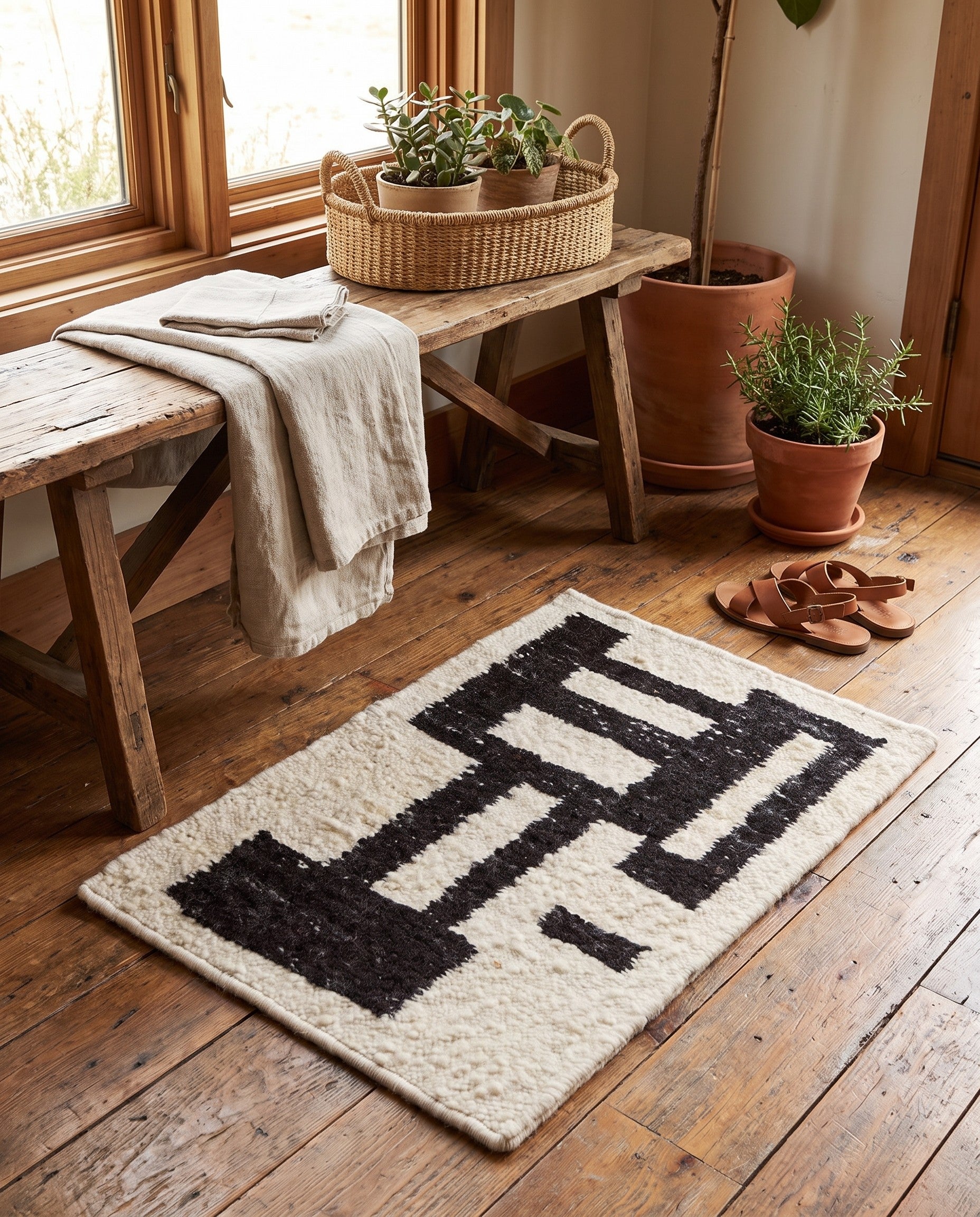 2' 1 x 2' 11 Hand Knotted Moroccan Wool Rug