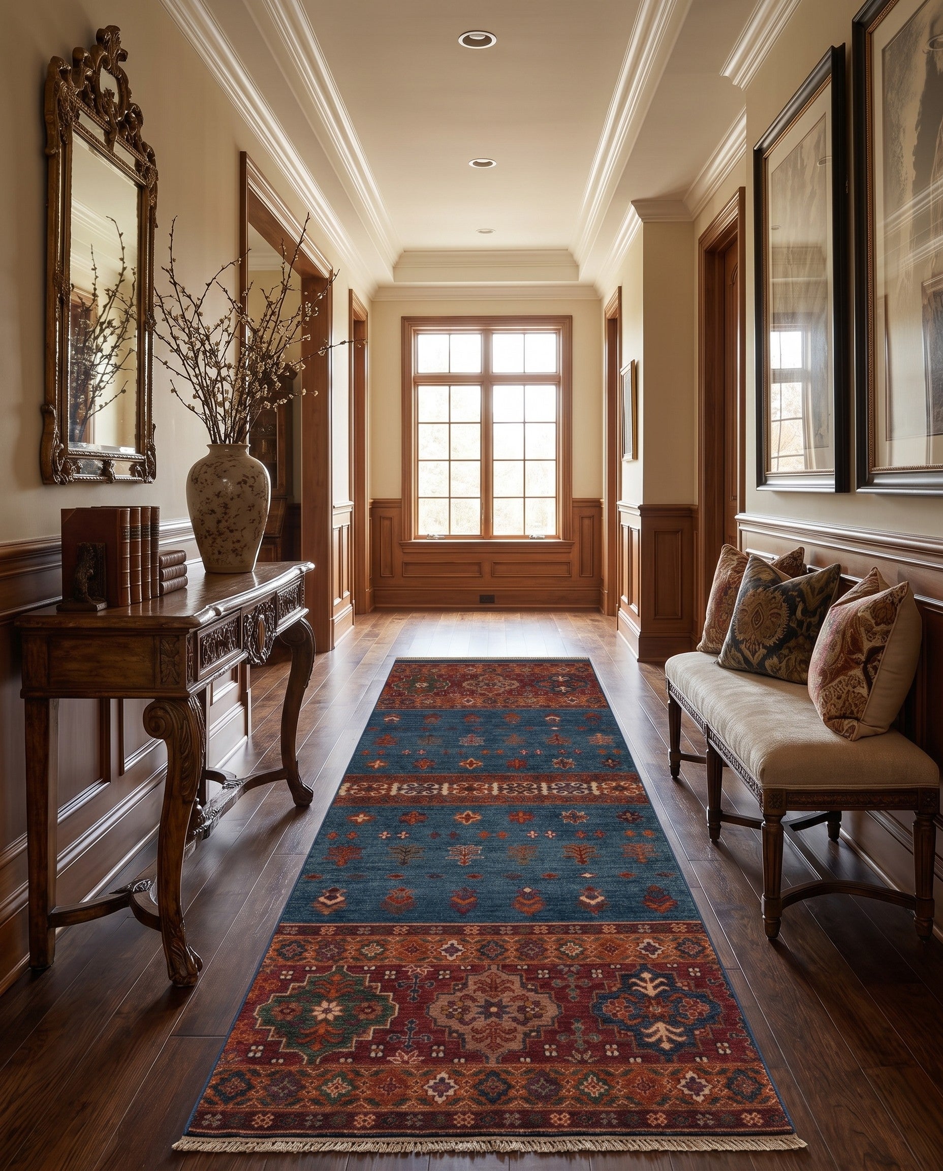 2' 5 x 7' 4 Hand Knotted Kazak Runner Rug