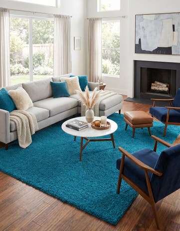 10' x 13' Solid Shag Rug