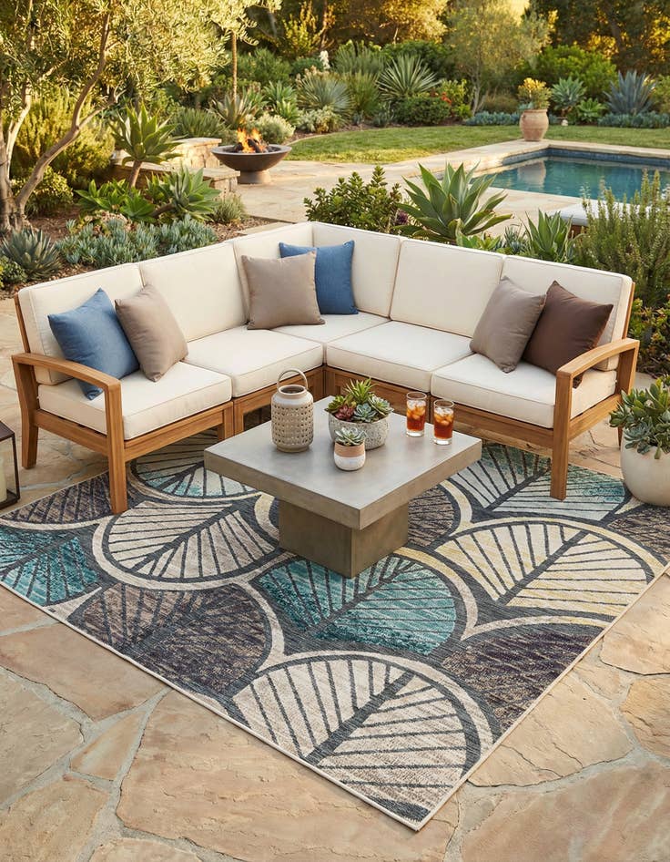 Detail image of  10' x 10'  Washable Casablanca Indoor / Outdoor Square Rug