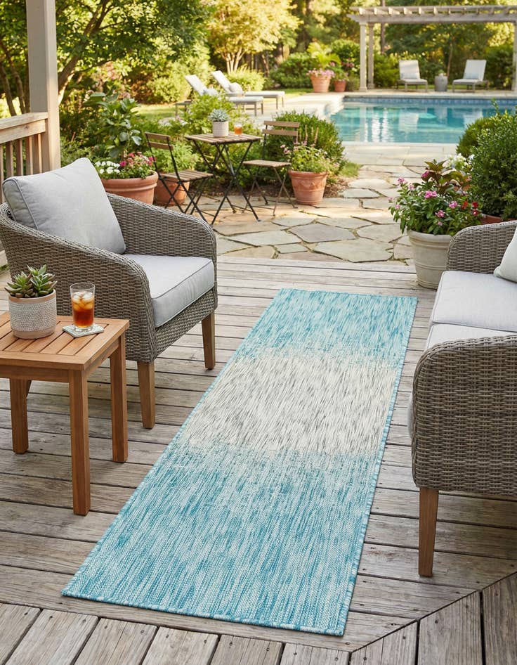 Detail image of 2' x 6' Easy-Clean Modern Indoor / Outdoor Runner Rug