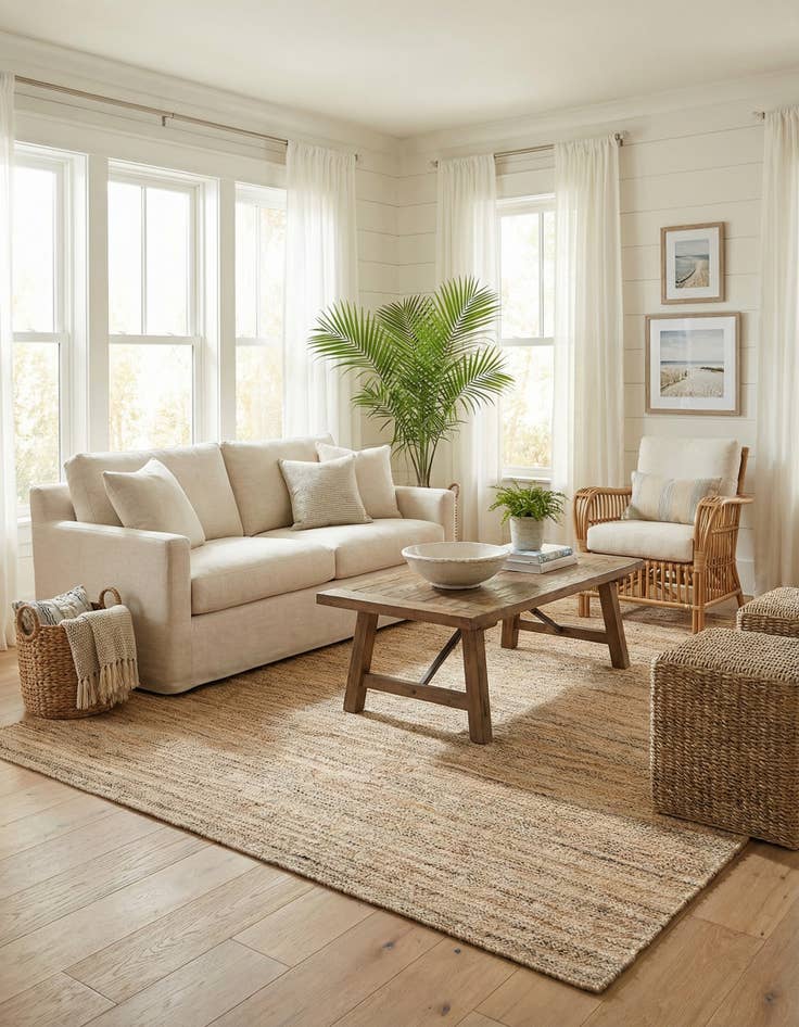 Detail image of 9' x 12'  Hand Woven Palm Beach Jute Rug