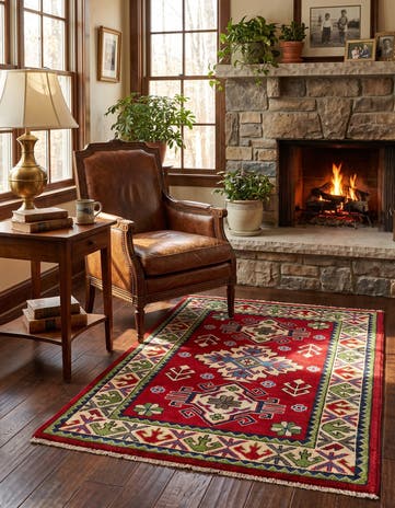 2' 9 x 4' 1 Hand Knotted Kazak Rug