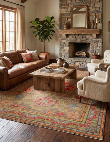 6' 8 x 9' 5 Hand Knotted Kazak Rug