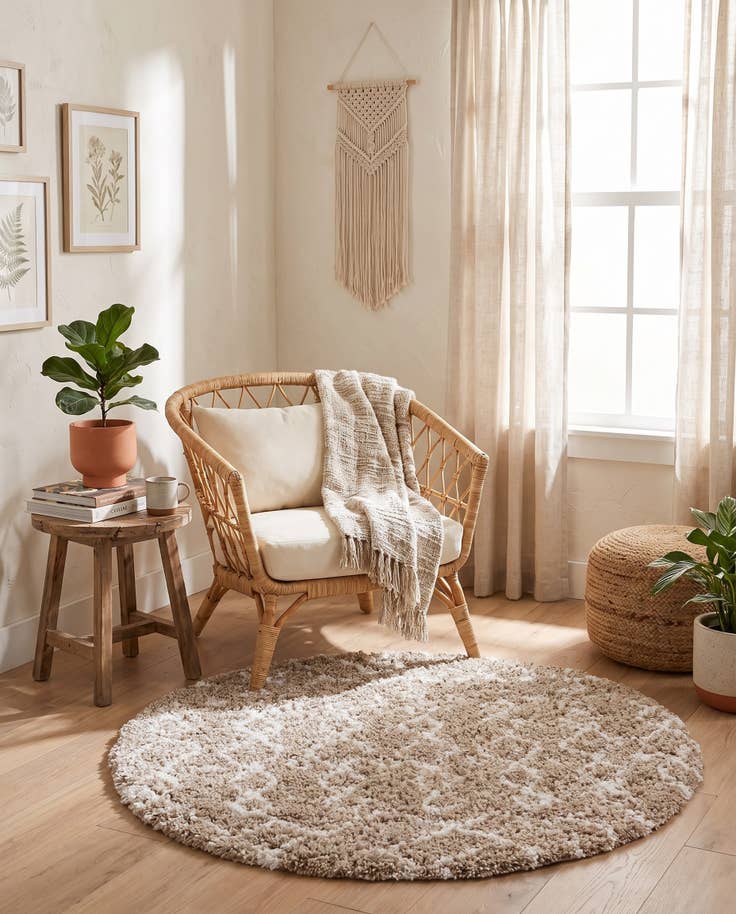 Detail image of 4' x 4' Marrakesh Shag Round Rug