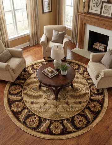 Cream Aditi Round Rug