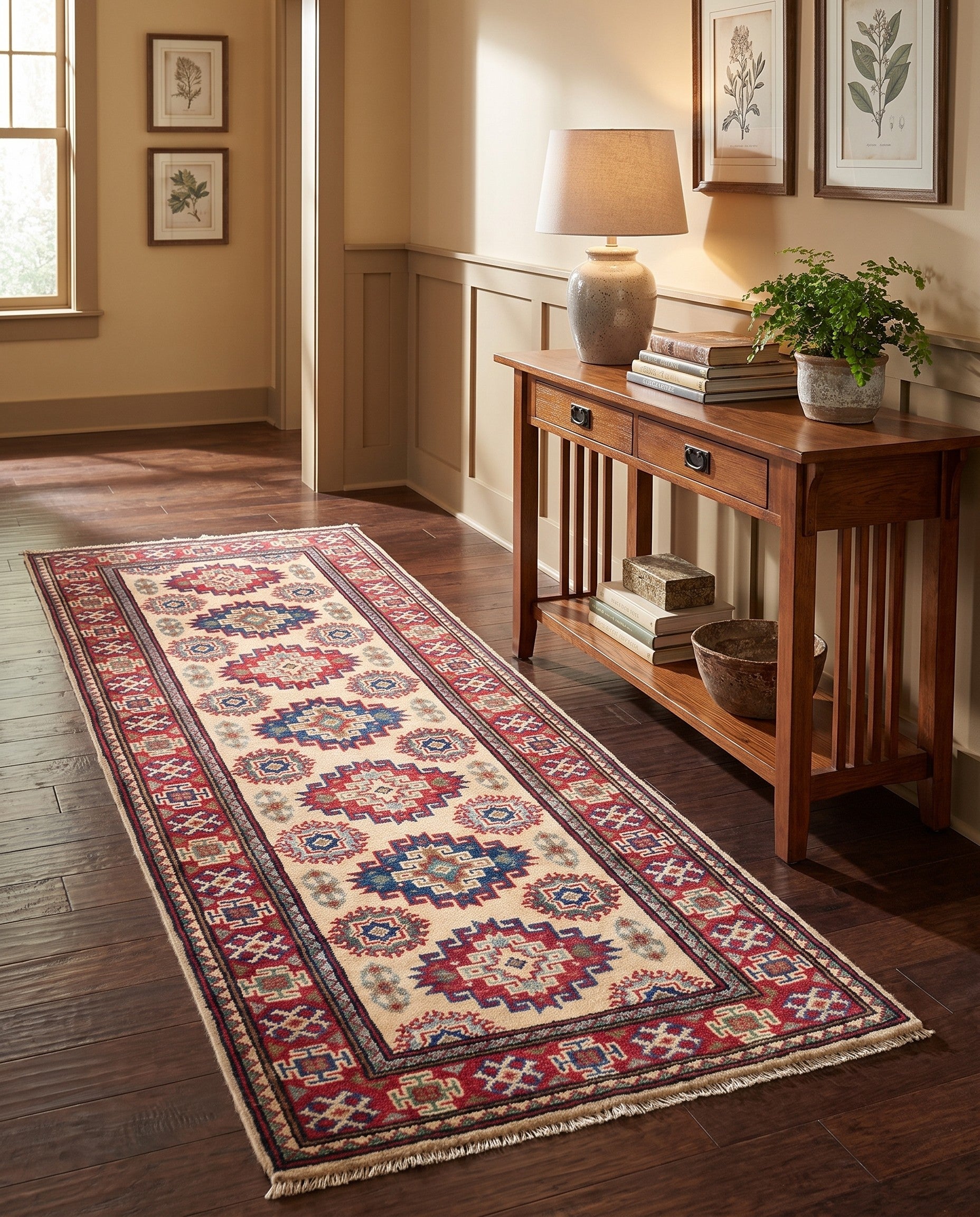 2' 1 x 6' Hand Knotted Kazak Runner Rug