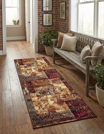 Beige Coffee Shop Runner Rug