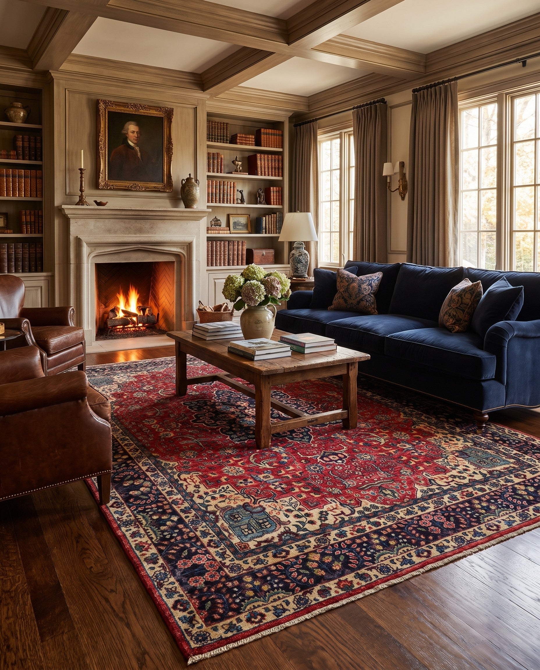 6' 6 x 9' 8 Hand Knotted Heriz Rug