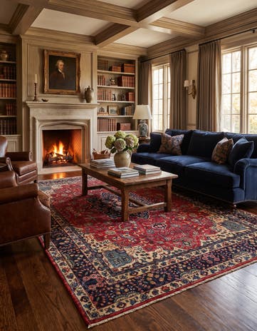 6' 6 x 9' 8 Hand Knotted Heriz Rug
