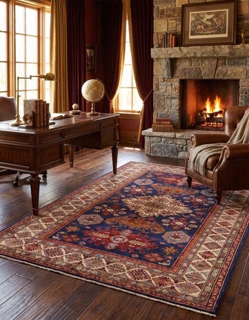 5' 7 x 8' 2 Hand Knotted Kazak Rug