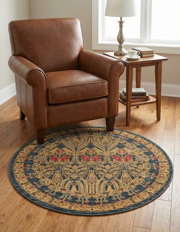 Navy Blue Chelsea Round Rug