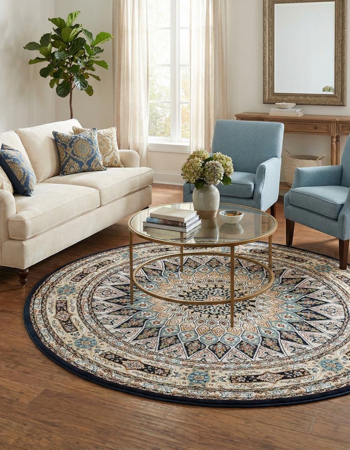 6' x 6' Nain Design Round Rug