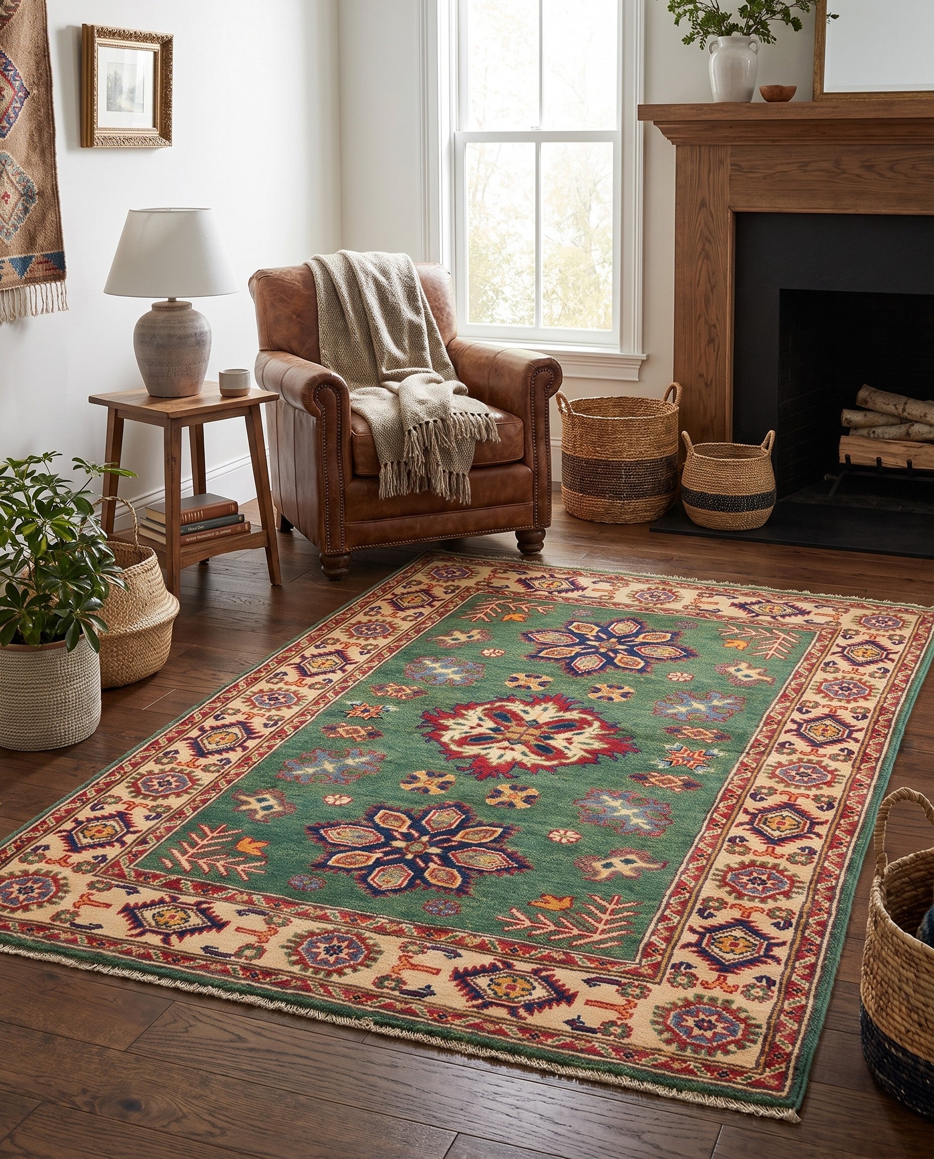 3' 4 x 5' Hand Knotted Kazak Rug