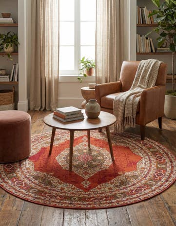 Red Santiago Round Rug