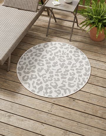 3' x 3' Easy-Clean Safari Indoor / Outdoor Round Rug