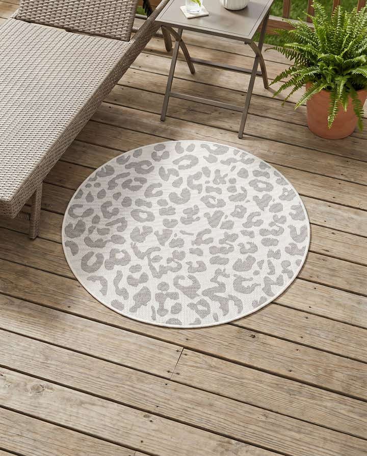 3' x 3' Easy-Clean Safari Indoor / Outdoor Round Rug