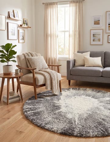 5' 3 x 5' 3 Soft Touch Shag Round Rug