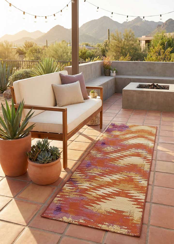2' x 6' Easy-Clean Modern Indoor / Outdoor Runner Rug
