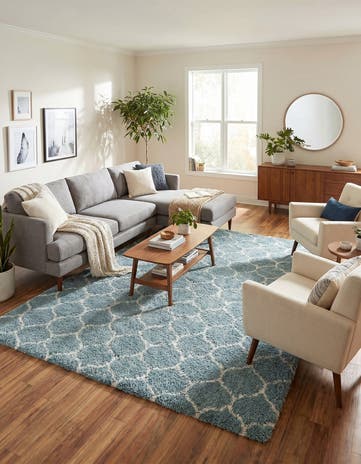 10' 8 x 14' Lattice Shag Rug