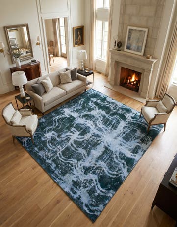 7' 10 x 9' 2 Hand Knotted Ultra Vintage Persian Wool Square Rug