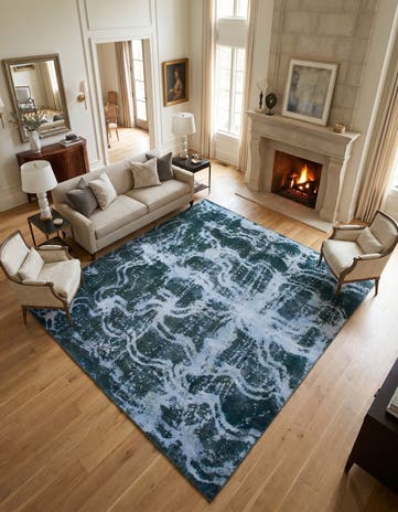 7' 10 x 9' 2 Hand Knotted Ultra Vintage Persian Wool Square Rug