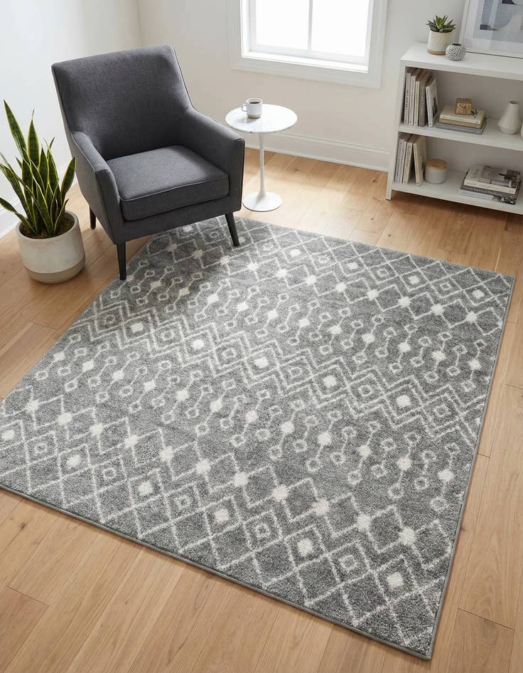 Detail image of 5' 3 x 5' 3 Moroccan Trellis Square Rug