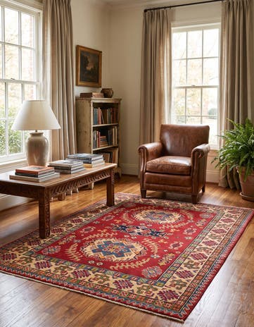 4' 1 x 5' 3 Hand Knotted Kazak Rug