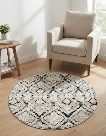 Ivory Tucson Round Rug