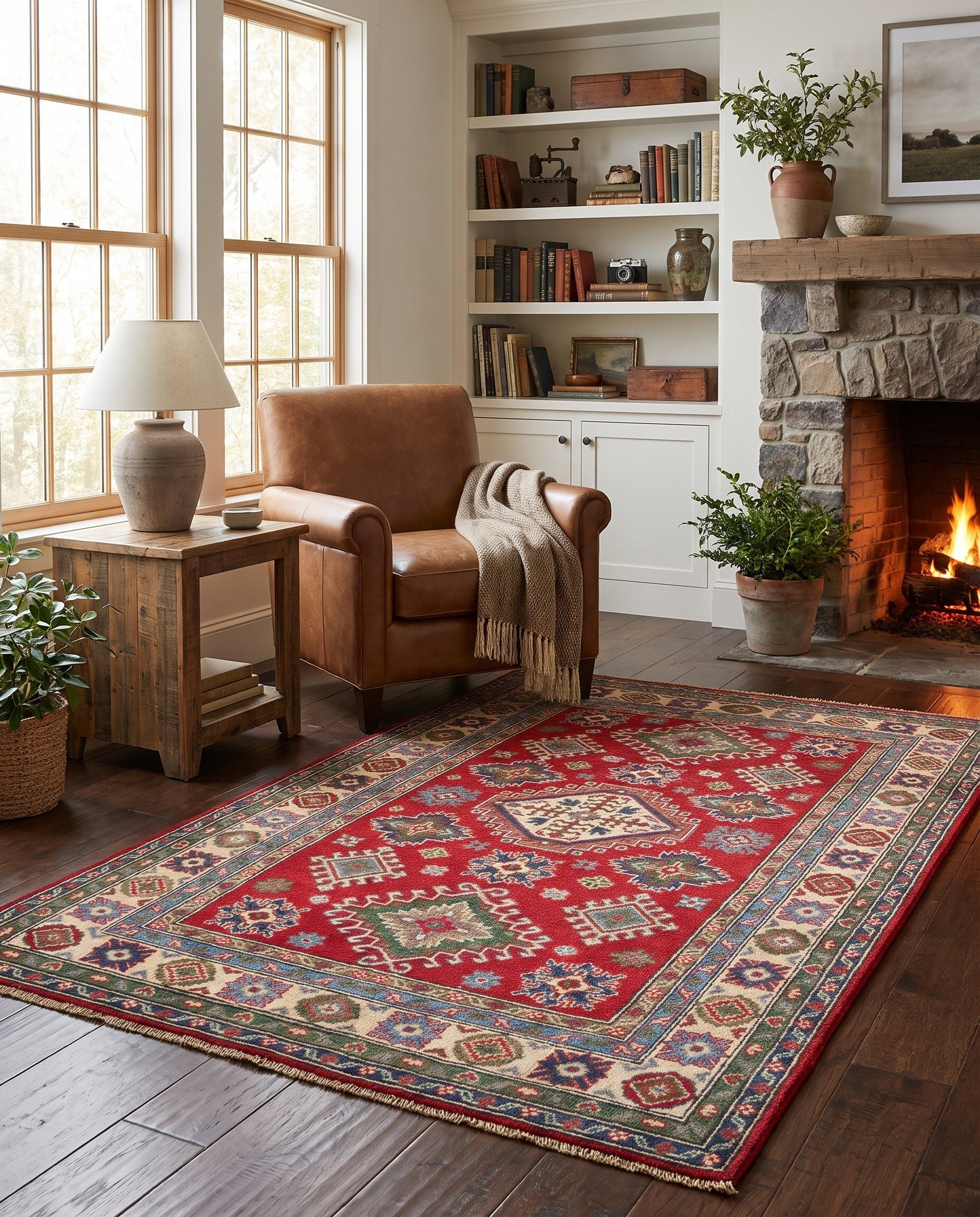 115cm x 185cm Hand Knotted Kazak Rug