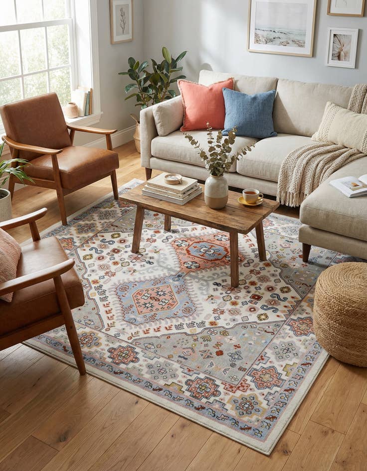 Detail image of  7' 10 x 7' 10 Kamala Washable Square Rug