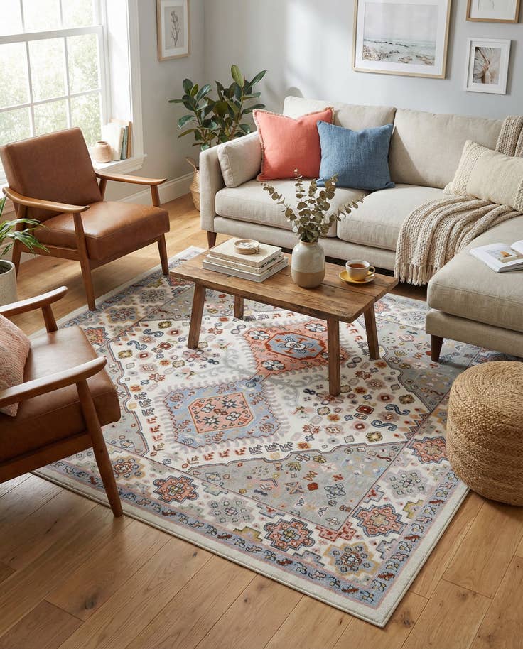 Detail image of 7' 10 x 7' 10 Kamala Washable Square Rug