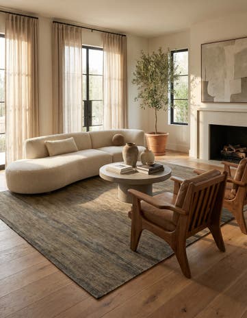 6' 9 x 9' 3 Hand Woven Kilim Modern Wool Rug