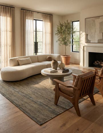 6' 9 x 9' 3 Hand Woven Kilim Modern Wool Rug