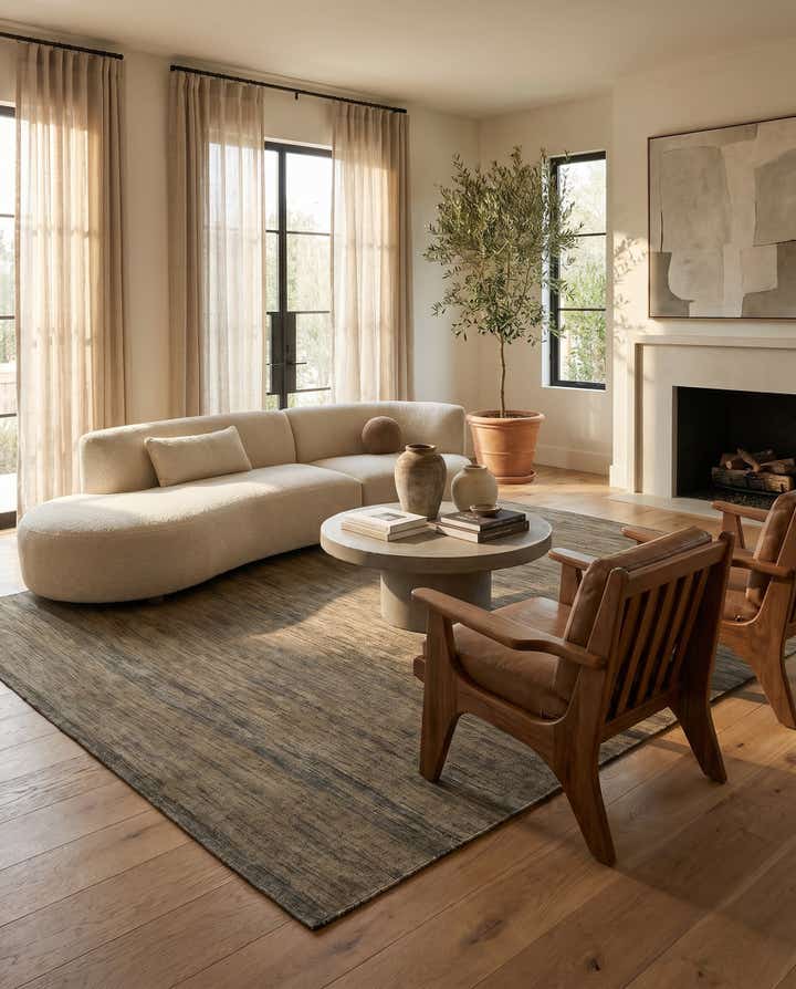 6' 9 x 9' 3 Hand Woven Kilim Modern Wool Rug