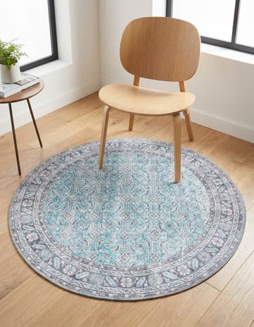 3' 6 x 3' 6 Washable Timeless Round Rug