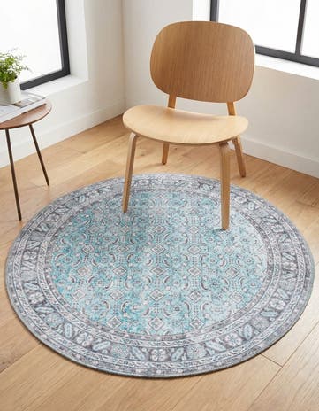 3' 6 x 3' 6 Washable Timeless Round Rug